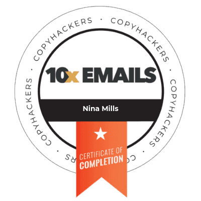 10x emails completion badge