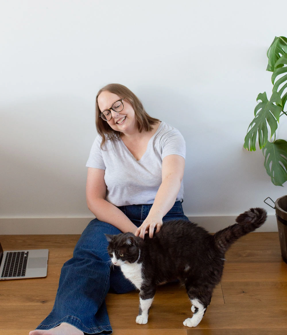 Nina Mills from Butter Digital with her cat Wilfred